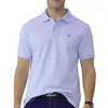 Men's Polos Summer 2022 Cotton Men's Shirt Breathable Short Sleeve Business Casual Embroidered Clothing