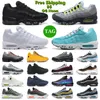 Hotsale 95 running shoes men women 95s Triple Black White Neon Midnight Navy Glass Blue Cool Grey mens trainers outdoor sneakers