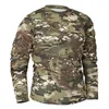 Camisetas de camisetas masculinas de camuflagem de camuflagem de camuflagem longa de mangas compridas camisetas táticas militares respiráveis ​​ao ar livre caçando roupas de camping 220906