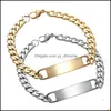 Catena a maglie New Bar Bracciale Uomo Brothers Bracciali con incisione in acciaio inossidabile oro Personalizza gioielli Regalo per feste Può essere personalizzato Yydhhome Dh2Cs