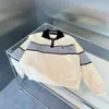 Sweter damski designerski Top klasyczny kołnierzyk sweter z dzianiny na suwak haftowana ciepła bluza z długim rękawem