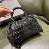 حقائب مصممة Balenciga حقيبة اليد التمساح نساء 2022 Hourglass الموضة واحدة الكتف الرسول حقيبة المرأة