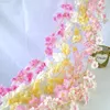 Faux Floral Verdure 18M 135 Tête De Fleur Artificielle Sakura Rotin Soie Fleur De Cerisier Vigne Suspendue Slingers Pour DIY Mariage Arch Décoration Murale J220906