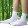 Athletic Socks 5 Par/Party High Quality Bamboo Fiber Men Five Toe Set Spring Winter Business Black Tabi Kort för manlig stor storlek L220905