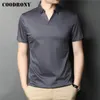 Polos de polos masculinos Marca de alta qualidade verão cor pura coloração pura casual manga curta 100% puro-camiseta de algodão pólo