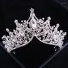 Coiffes Noir Argent Or Coiffe De Mariée Style Doré Super Fée Grand Strass Couronne Bandeau De Mariage Accessoires De Cheveux