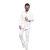 Handsome White Groom Men Wedding Tuxedos Classic Fit Outfits Costume Homme Mariage Party Prom Blazer Wear 2 Pieces