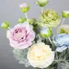 Faux Floral Verdure Fleur Artificielle Faux Pivoines Fleurs De Soie Fond Pour Un Mariage Décoration De La Maison Bleu Dahlia Fleurs Lotus Feuilles De Masse Voix J220906