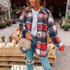 Women's Jackets Autumn Plaid Jacket Women Overshirt Long Checkered Woman Female Sleeve Winter Shirt Coats For 2022