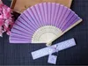 Anpassad personlig lyxig fördelar Bröllop Silk Fold Hand Fan i Elegant Laser Cut Present Box Party Present Printing