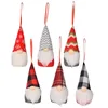 Party Favor Colorful LED Knitted Doll With Whisker Christmas Gnomes Pendant Holiday Plaid Snowflower Santa GiftsTree Decorations