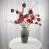 Faux Floral Greenery Greenery Symulation Simulation Persimmon Big Persimmon Square Persimmon Fruit Branch Longo Decoração de Flor Flower Furnishings J220906