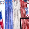 Decoração de festa American Independence Day Decorative Rain Cortina Castas de férias Splicing 3 Cortinas coloridas Suprimentos