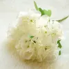 Faux Floral Greenery 5 Head Hydrangea Artificial Flowers Bouquet White Small Silk Fake Flowers Faux Flowers Blue Wedding Home Party Decoration J220906