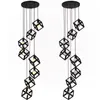 Lampes suspendues Double Entrée Escalier Lustre Rétro Style Industriel Nordique Creative Personnalité Revolving Loft Salon Chande