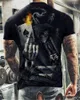 Мужские рубашки с коротким рукавом с коротким рукавом уличная одежда мужская футболка летние 3D-черепа печатные готические топы 6xl плюс размер.