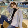 Damenpullover Hirsionsan V-Ausschnitt Strickjacke Frauen Frühling Elefant Stickerei Grafik Pullover Chic Korean Übergroße Damen Kleidung 220906