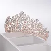 Bandas da cabeça Rhinestone Crystal Tiara Crown Gold Bridal Hair Acessórios para mulheres Pageant Drop Deliver