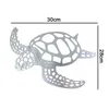 Objets décoratifs Figurines en métal tortue de mer ornement thème de plage Art mural suspendu pour salon intérieur 220906