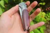 Coltello pieghevole per flipper di alta qualit￠ R9501 Damasco Drop Drop Point Blade in palogenne a testa in gallina Cussaggio Cuscinetto Cuscinetto con guaina in pelle