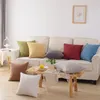 Linen Decorative Throw Pillow Covers Classical Square Solid Color Pillows Cases 18x18 Inches Cushion Covers for Sofa Couch