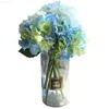 Faux Floral Greenery Bouquet Hortensia искусственные шелковые цветы свадебной букет рук поддельные цветы для свадебного дома