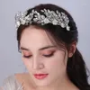 Hoofddeksels Strass Zilver Bloemen Diamanten Bruidskroon Legering Blad Bruiloft Haaraccessoires Sieraden Voor Vrouwen En Meisjes Hoofdband Tiara's