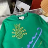 Tasarımcı Top Versiyon Hoodie Pure Hand Gu 2022 Sonbahar ve Kış Yeni Ananas Logosu Yeşil Erkek ve Kadınlar Aynı Kazak
