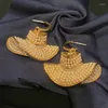 Kolczyki Dangle Retro słomka wisiorki do kobiecej designu perły biżuteria złoto kolor Tassel luksusowy prezent mody vintage