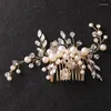 Hair Clips Flores de Flores Pérolas Cristal Stromestone Pin Band Band Tiara For Women Bride Girl Wedding Bridal Acessórios Jóias