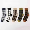 Athletic Socks 5 Pair of Mens Kolorowa siatka biznesowa Sock Business Wysoka jakość Combered Cotton Compression Fashion Dżentelmen Happy Men L220905