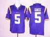 NCAA Koleji LSU Tigers Futbol Formaları 2 Justin Jefferson 3 Odell Beckham Jr. 5 Derrius Guice 7 Leonard Fournette Jersey