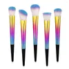 Makeup Brushes Super Good Quality Tools Colorful Rainbow Handle Very Soft Hair Tapered Blending Powder Brush Set For Face