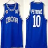 WSKTカレッジは安いメンズジュゴスラビヤユーゴスラビア＃4ジャージーバスケットボールステッチCibona Drazen Petrovic＃10 Shirts Navy Blue Mixオーダー