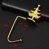 Christmas Stocking Holders Hooks Deer Snowflake Snowman Christmas Tree Gold Silver Metal Clips Xmas Party Decoration Supplies