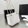 2022 nouvelle mode Sac à main 17.5cini Womens Designer Bags Grained Caviar Shopping s Crobody Bag Double Gold-tone Metal Chains Diamond Quilting Shoultop