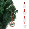 Sublimacja puste wisiorek świąteczne dekoracje przeniesienia ciepła świąteczne drzewo wiszące ornament z czerwoną wiszącą liną na prezenty świąteczne