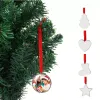 Sublimation Blanc Pendentif Décorations De Noël Transfert De Chaleur Arbre De Noël Ornement Suspendu Avec Corde Suspendue Rouge Pour Les Cadeaux De Vacances