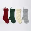 Decoraciones navide￱as calcetines acr￭licos acr￭licos rojas blancas blancas calcetines de tejido de tejido de navidad