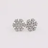 CZ diamond Pave Snowflake Stud Earring authentic Sterling Silver bling Wedding Jewelry Original Box For pandora girlfriend Earrings Set