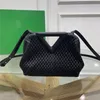7A toppkvalitet Designer Point Woven Shoulder Tote handväska crossbody-väska Lyx Seagrass Weave Kalvskinn Lädermodeväskor cross b