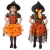 Sukienki dziewczynki 1-5 lat dzieci dzieci dzieci Halloween sukienka Spider Cloak czarownica Fancy Costume 220905