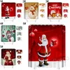 Christmas Snowman Shower Curtains Xmas Tree Santa Claus Gift Printed Bathroom Carpet Waterproof Toilet Mat Showers Curtains Set BH7495 TQQ