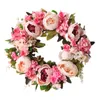 Dekorative Blumenkränze, Seidenpfingstrosen, künstliche Blumenkränze, Tür, perfekte Qualität, Simulationsgirlande, Rattanring für Hochzeit, Zuhause, Party-Dekoration