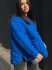 Parkas en duvet pour femmes Cryptographic hiver bleu surdimensionné vestes bouffantes pour femmes mode décontractée chaud coton boutonné manteau matelassé et veste en vrac 220906
