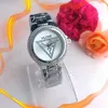 Montre de luxe Triangle classique pour femmes, cadran en diamants, bague de lunette, marque de mode, mouvement à Quartz, horloge pour femmes, montre-bracelet étanche en acier inoxydable, 34mm