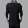 Мужские футболки модная бренда тренд Slim Fit футболка с длинным рукавом мужская локочная воротничка