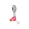 925 argent breloque perles balancent rose émail jus coeur coucher de soleil clip perle Fit Pandora bracelet à breloques bijoux à bricoler soi-même accessoires