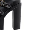 Dsigner Women High Heel Boots Heavy Platform Constructions Black Fashion Boot Grootte 35-43