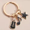 Hot Selling Key Ring Pentagram Microphone Liten doftande fiol Obs Tangentbordets headset Keychain Pendant